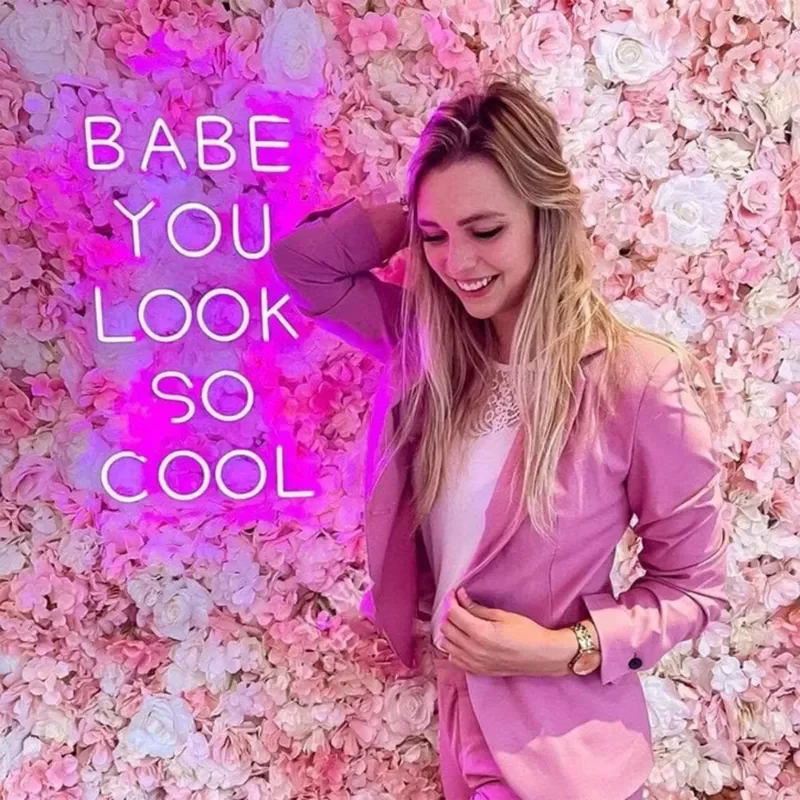 Custom Neon Sign Babe You Look so Cool Acrylic Led Neon Sign Custom logo for Party Events Home Holiday Wedding Neon Light