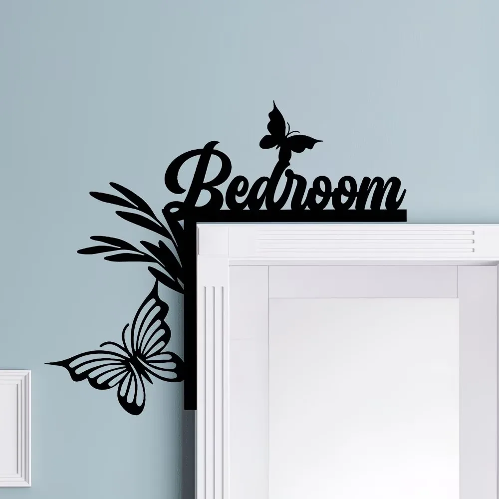 Custom Butterfly and Floral Metal Wall Art with Cursive 