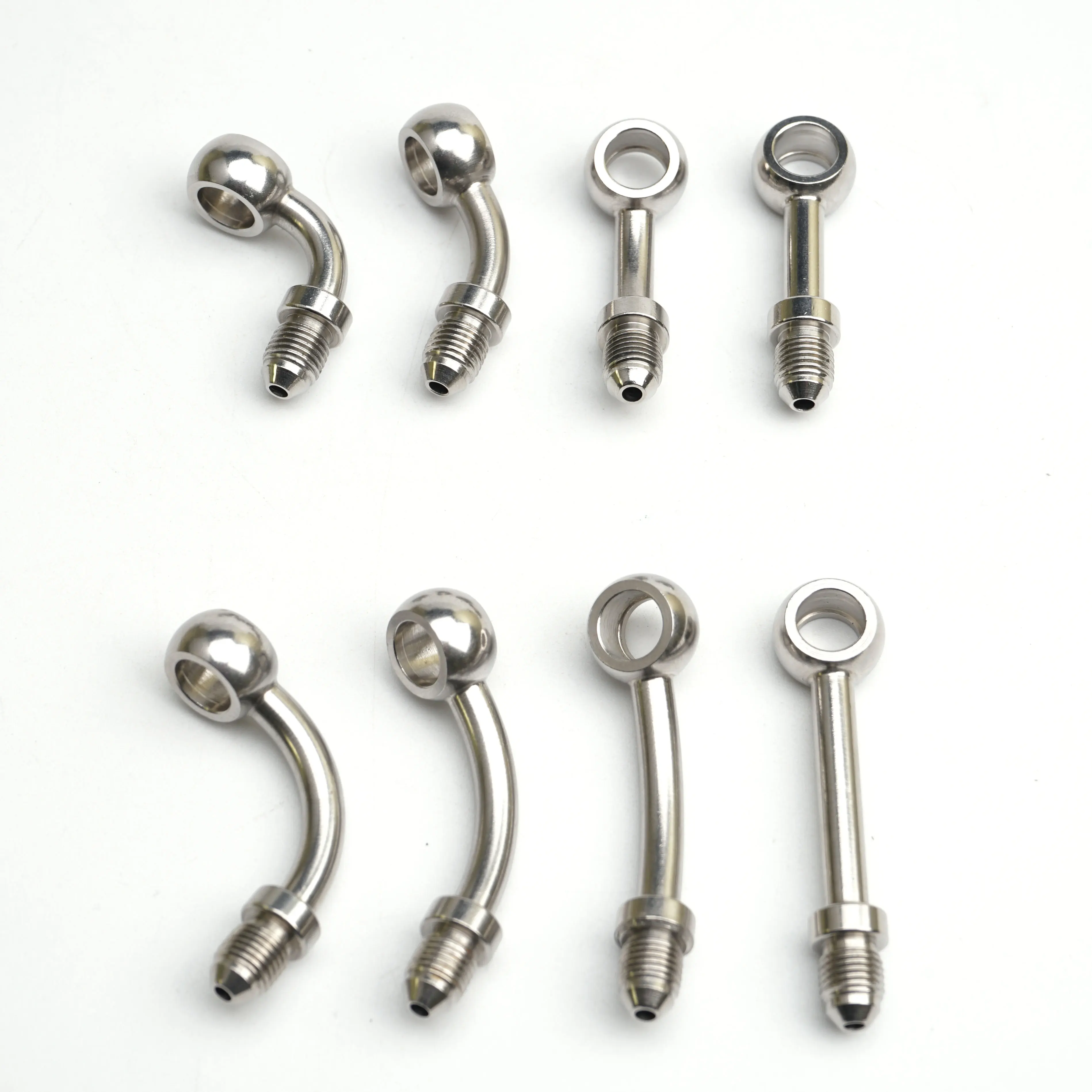 AN3 M10x1.25 Motorcycle Hydraulic Brake Banjo Fitting 0°/28°/60°/90° & Extended/Flat/Bend Elbow Stainless Steel