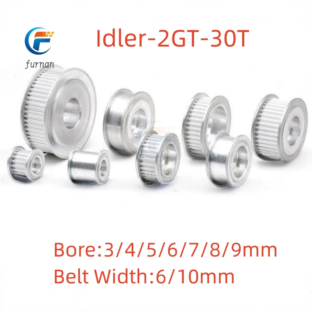 

30T 2GT Timing Pulley Bore3/4/5/6/8/9mm for Width 6/10mm GT2 Synchronous Belt 3D Printer CNC Parts Idler Type Pitch 2mm