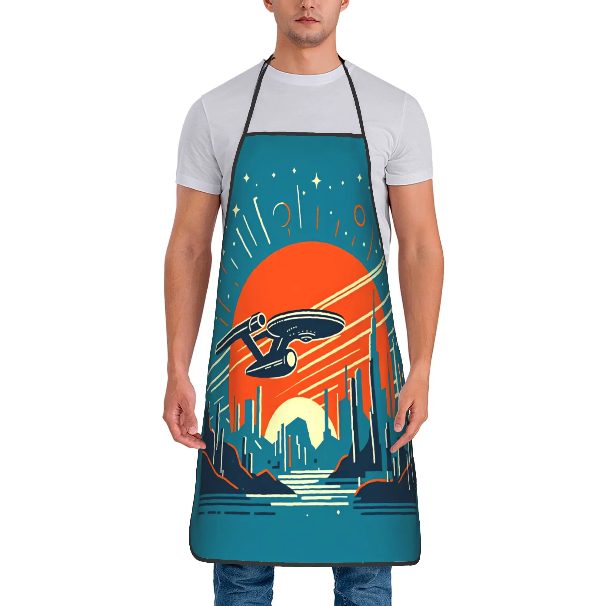S-Star T-Trek Ship Movie  Apron  Household Manicure Kitchen Accessories Barbecue Fashion Aprons without Pocket