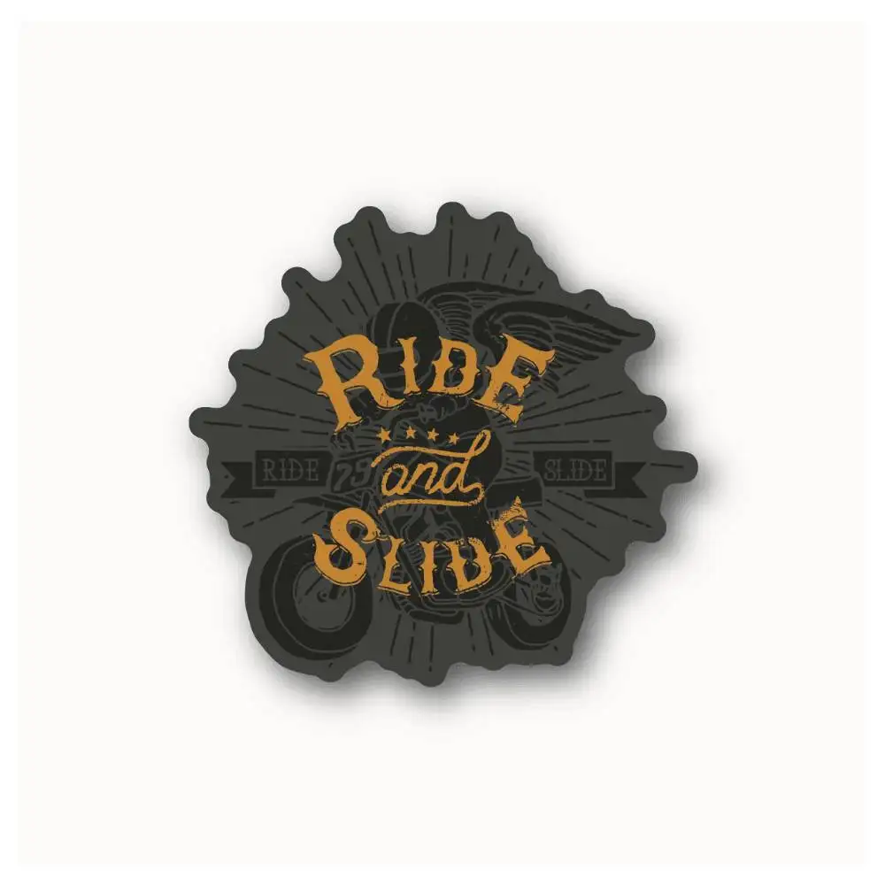 Ride And Slide Motorcycle Waterproof Stickers For Decorating Car Windows Motorcycles And Computers.