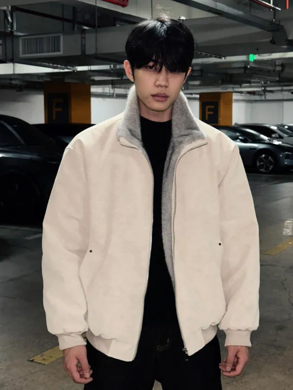 

Thiened Winter Jaet, мужская и женская модная брендовая куртка Haome High Street, двойной цвет, мех норки, горный орел, искусственная кожа, хлопок...