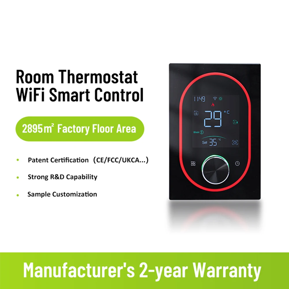 WiFi Smart Knob Thermostat Floor Heating Water Gas Boiler Home Programmable Temperature Controller LED Touch Screen Google Home