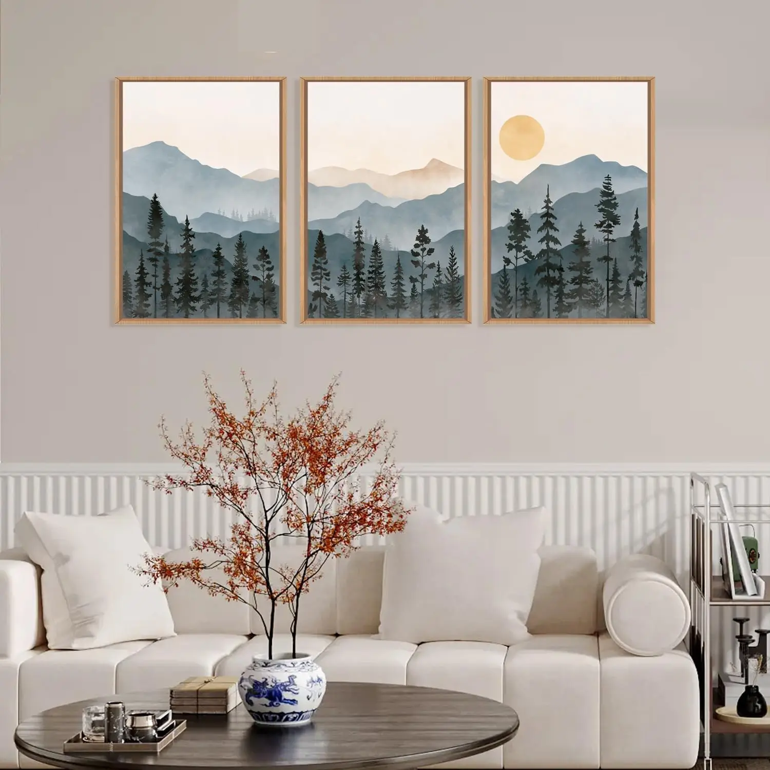 

3pcs Canvas Wall Art Set, Forest and Pine Wall Decoration, Sunrise, Mist Wilderness Painting, Natural Landscape Home Decoration