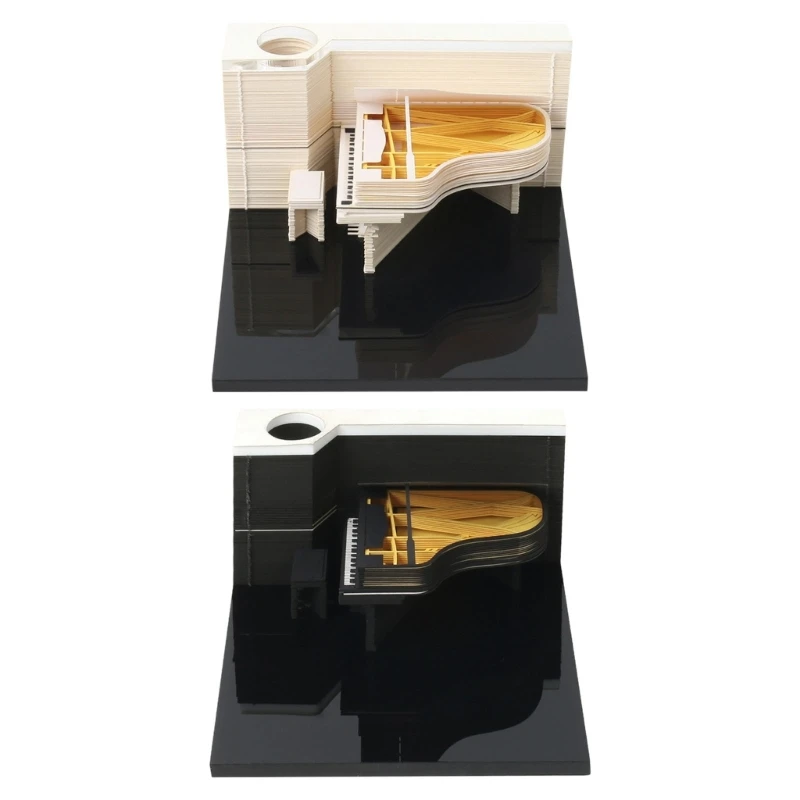 Y5LB Tall Quality 3D Piano Theme Weekly Note Pad Desk Decoration For Computer Study Room