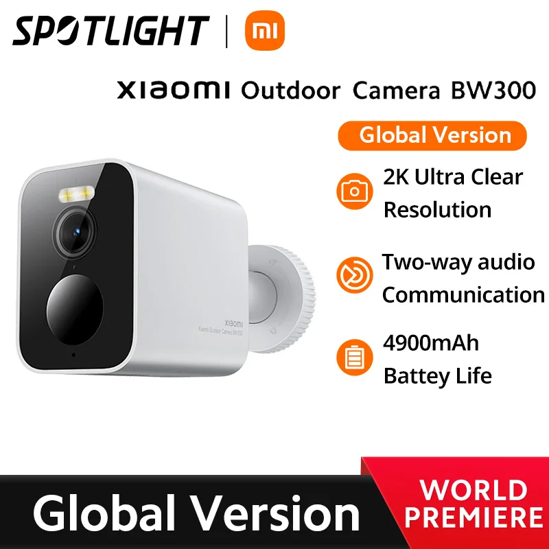 Global Version Xiaomi กล้องกลางแจ้ง BW300 ความละเอียด 2K Smart Full-Color Night Vision 4900mAh อายุการใช้งานแบตเตอรี่