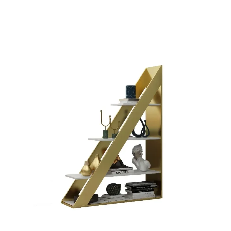 Shelf Bookshelf Living room partition Wrought iron floor multi-layer storage screen