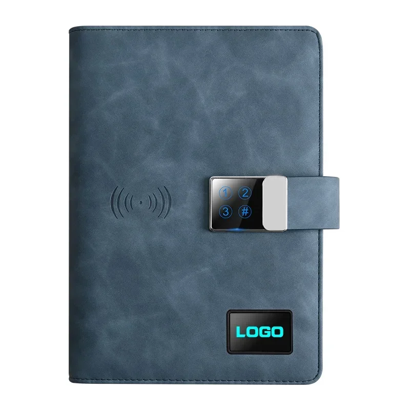 

Smart Sync Diary Planner Promotion Souvenir Gift 16gb Digital Password Lock Wireless Charing 10,000mah Powerbank Notebook