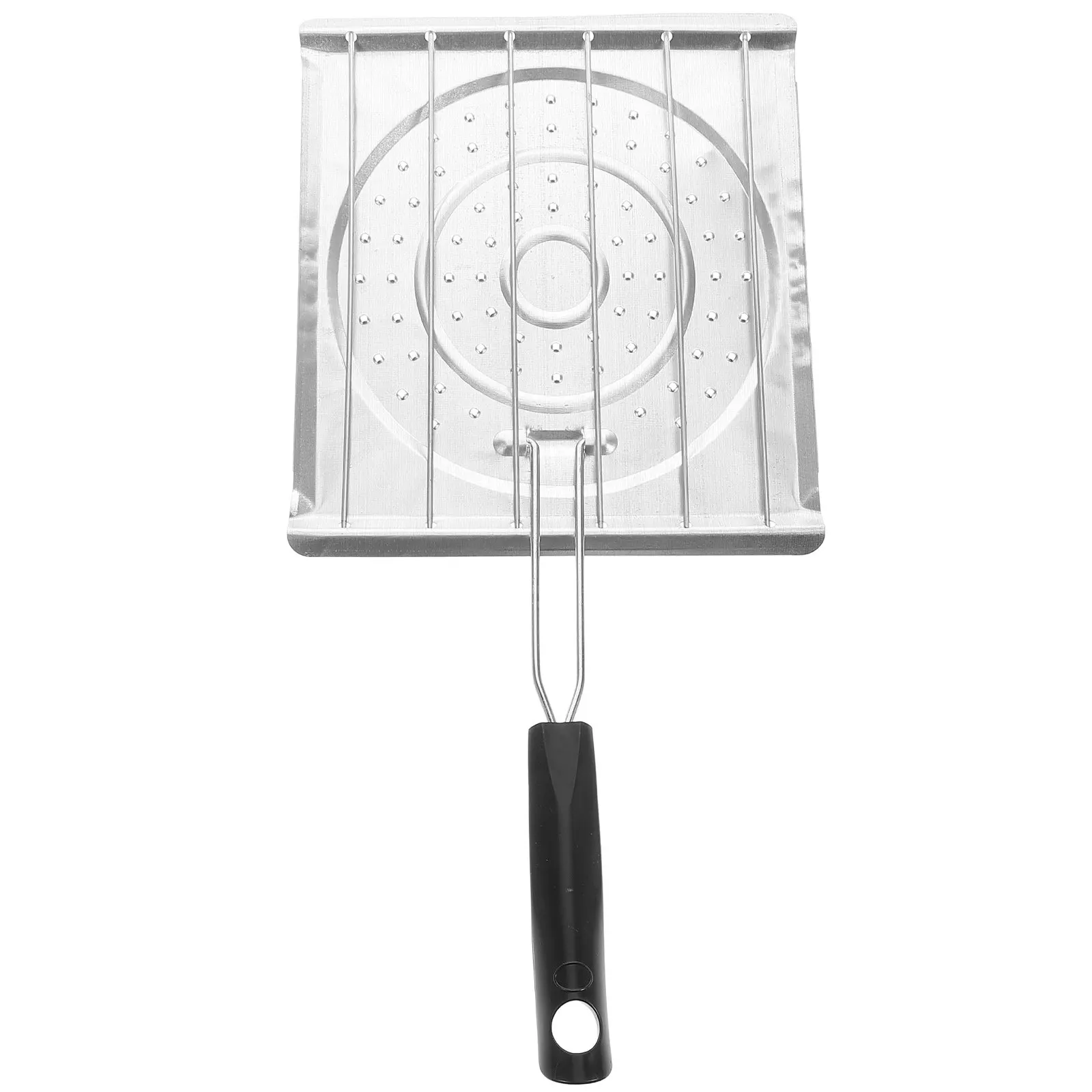 Iron Wire Grill Rack Foldable Handle Perforated Noncoated Surface Camping Stove Toaster Bread Fish Meat Grilling Tray Outdoor