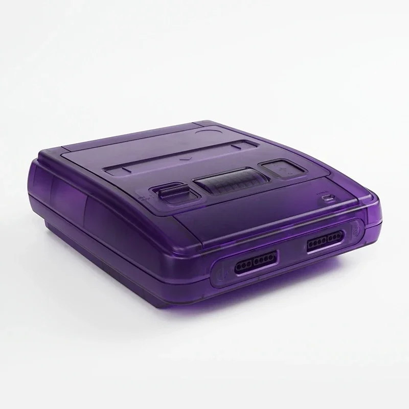 Ersatz-Konsolengehäuse für Super Famicom SNES, transparente Abdeckung mit Schrauben und Aufkleber – Detail 4