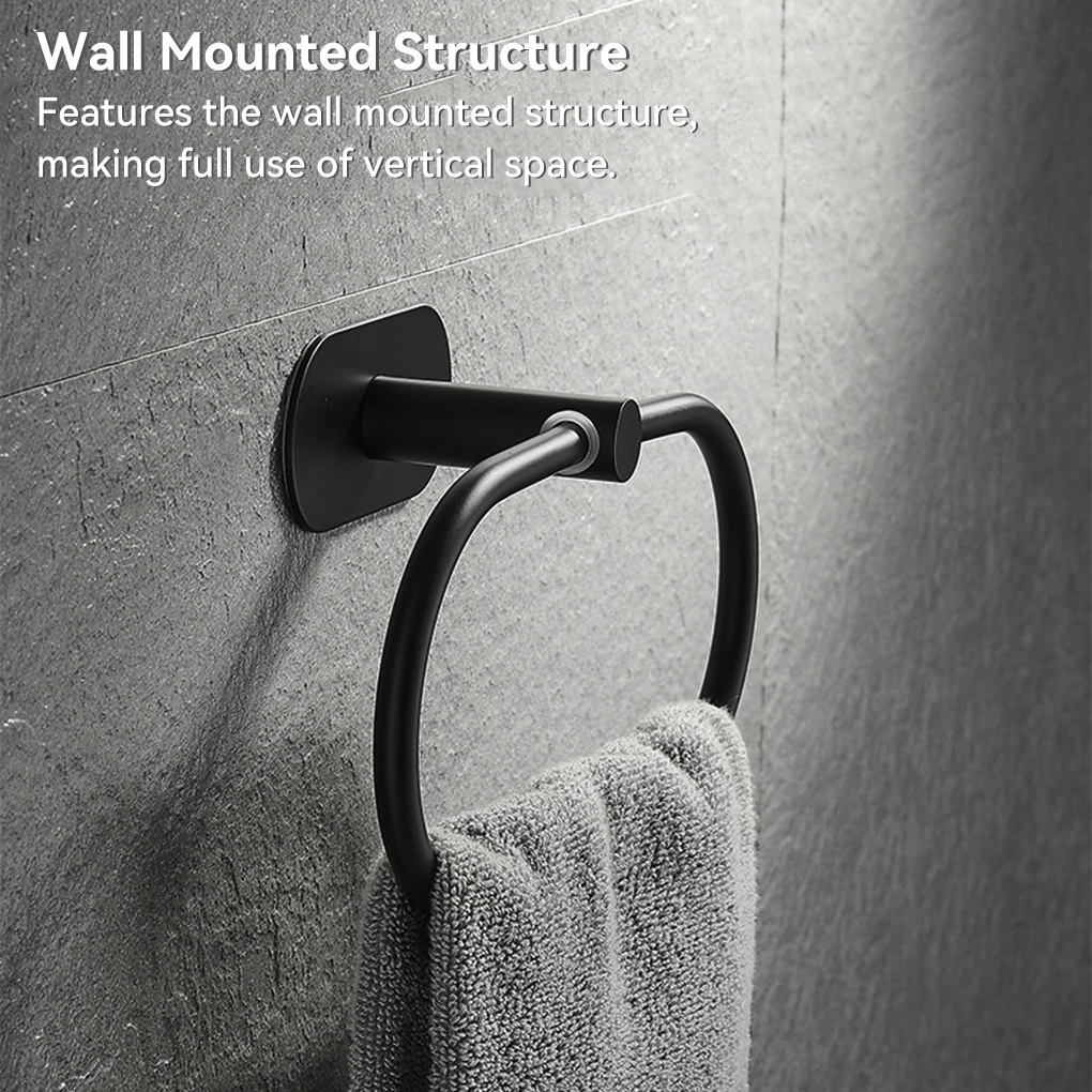 Towel Hanger Ring Hanging Shelf Household Wall Mounted Hook Hardware