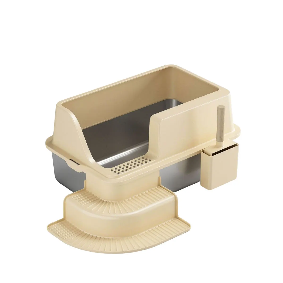 

Stainless steel cat basin widened and thickened open cat toilet anti-splash, anti-corrosion and easy to clean