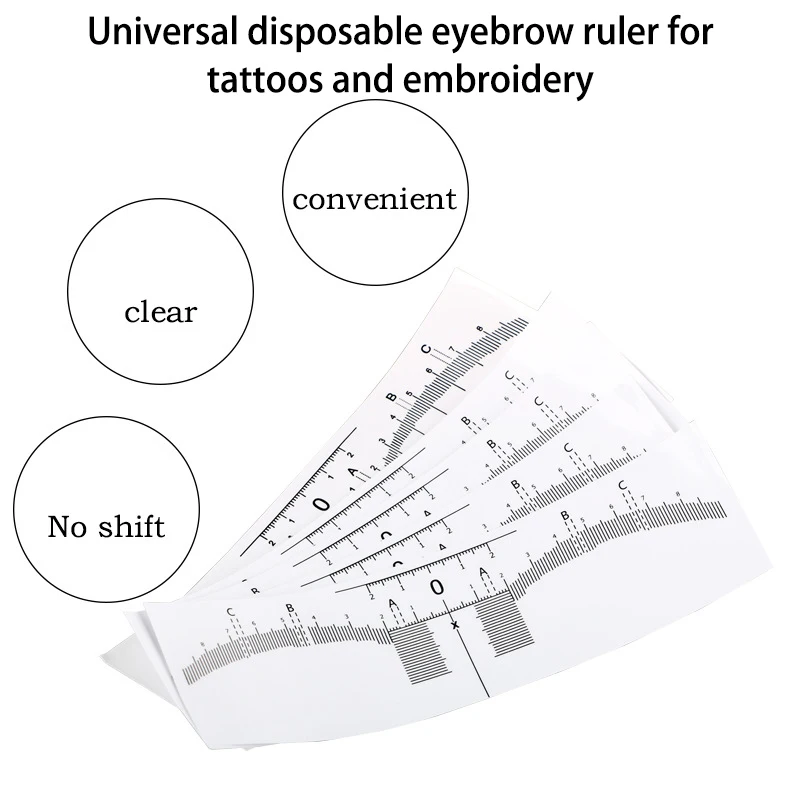 20pcs/Pack Permanent Makeup Eyebrow Disposable Accurate Ruler Microblading Shaping Tools Eyebrow Tattoos Measure Stickers
