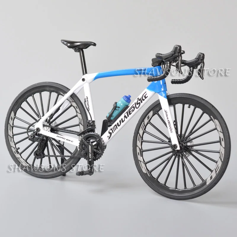 

1:8 масштаб, литая под давлением модель велосипеда, игрушки, уличный гоночный велосипед, кросс-дорожный велосипед, миниатюрная копия с широкой рамой