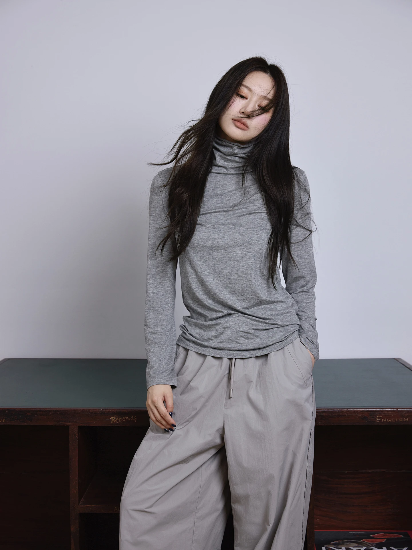 

Camelux High-Branch Wool Base T-irt Row Wind Long Sve Classic Pattern Comfortable Soft Ladies' T-irt for Daily Wear