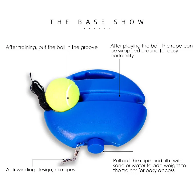 Podstawa trenera tenisa dla dorosłych dla dzieci Sprzęt do ćwiczeń tenisowych na świeżym powietrzu Trener tenisa Anti-Wrap Wysoki elastyczny sznurek