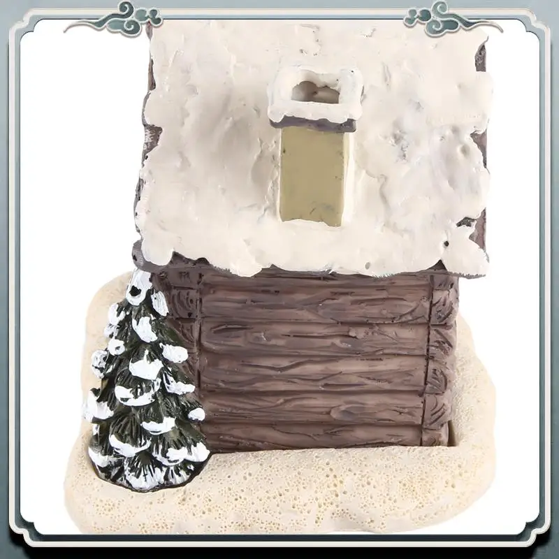 AC76-Log Cabina Bruciatore a cono di incenso invernale innevata, Bruciatore di incenso per cabina di Natale, Bruciatore di incenso per cabina di tronchi, Incenso per ambienti durevole