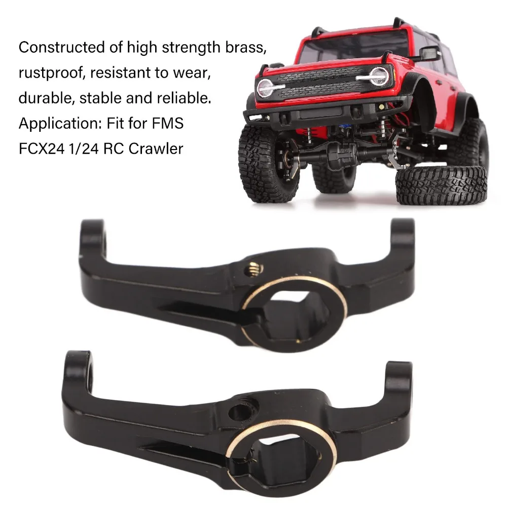 2Pcs/Set Brass Caster Blocks C Hub High Strength Black Blocks C Hubs Heavy Duty for FMS FCX24 1/24 RC Crawler