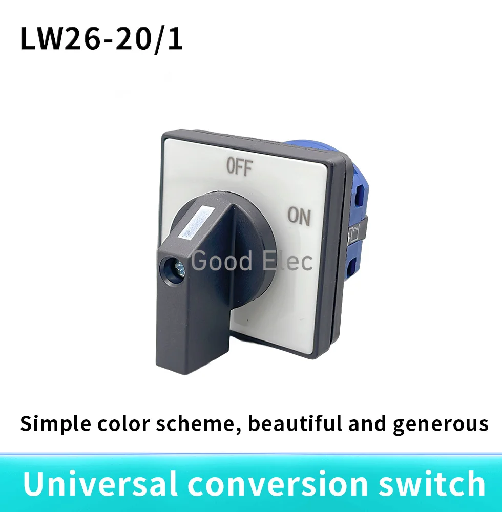 High Quality LW26-20/1 ON/OFF 2 position 2 Poles 4 terminals CA-10 440V Ui 660V 20A Rotary Cam Switch