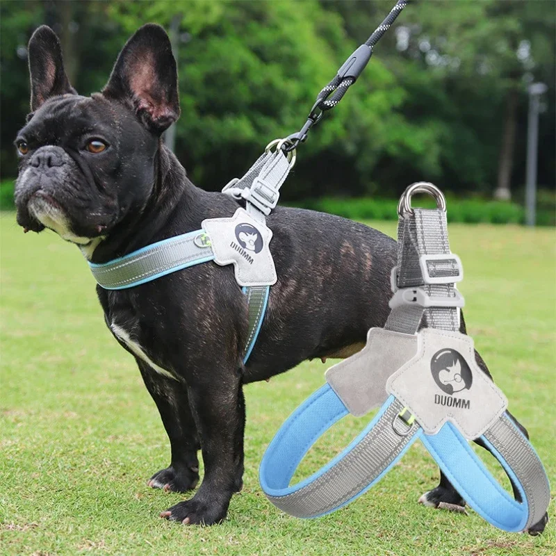 Summer No Pull Dog Harness Puppy Breathable Chest Strap For Small Medium Dogs Cats Travel Walking French Bulldog Pet Accessories