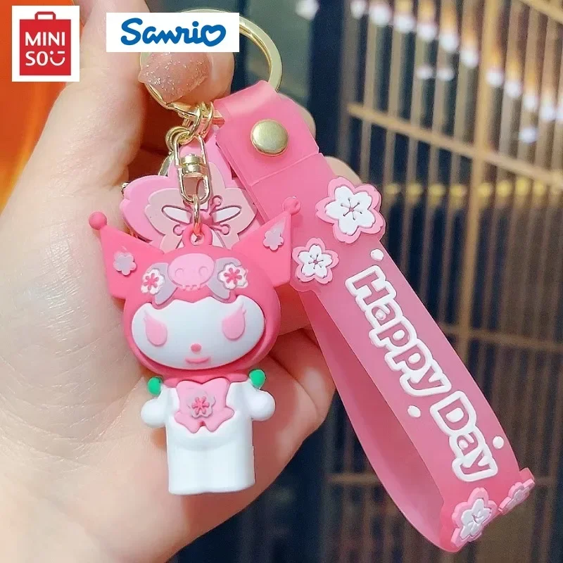 Брелок Miniso Sanrio Sakura Pink Hello Kitty Melody Kuromi, брелок для ключей, праздничные подарки, кукла для пары, кулон, брелок, игрушки, милые подарки