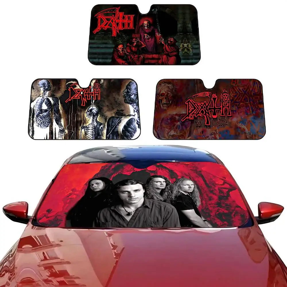 Heavy Rock Band Deaths Rock Novelty Car Front Windshield Sunshade 70x130cm Cartoon Foils Car Window Windscreen Cover