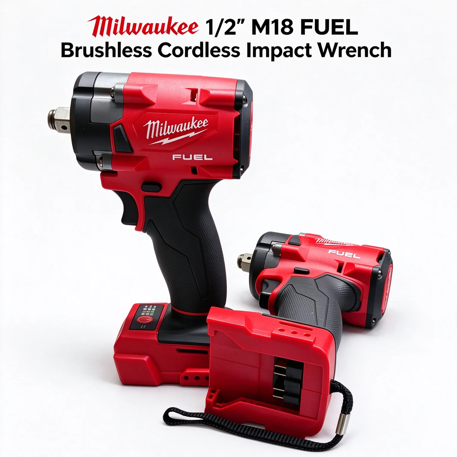 100% New For Milwaukee M18 18V Battery 1/2 Inch Brushless Impact Wrench 650N.m 3500RPM 3LED Lights Compact Torque Power Tool
