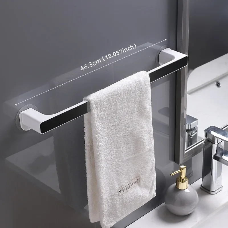 1PC Bathroom Towel Storage Rack Toilet Free Punching Bath Towel Storage Rack Wall-mounted Bathroom Hook