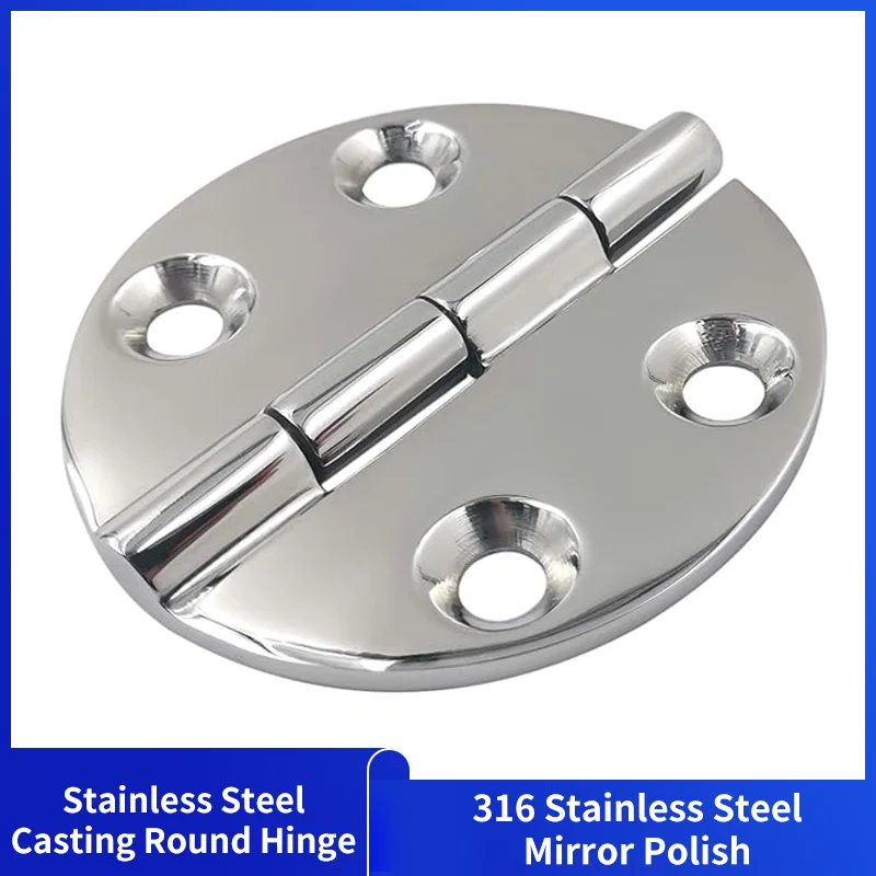 Alastin 316 Stainless Steel Casting Hinge Flat Hinge Cabinet Doors For Windows round Cast Strap Deck Hinge for Boat Hardware