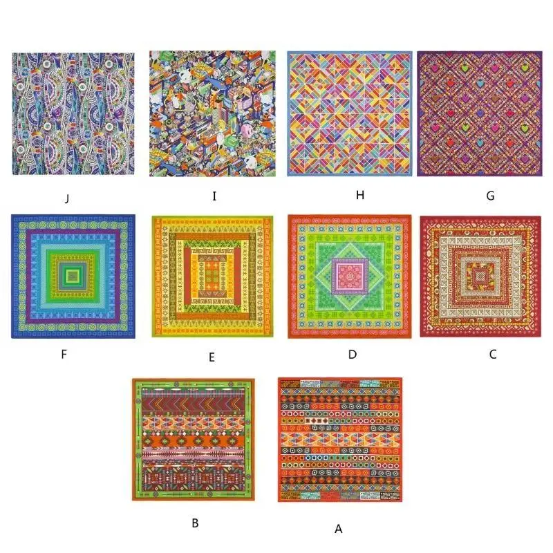 

652F Hip Hop Hair Scarves Wrap Geometrical Pattern Headwraps Exquisite Head Kerchief Head Scarf Head Scarf Photo Props