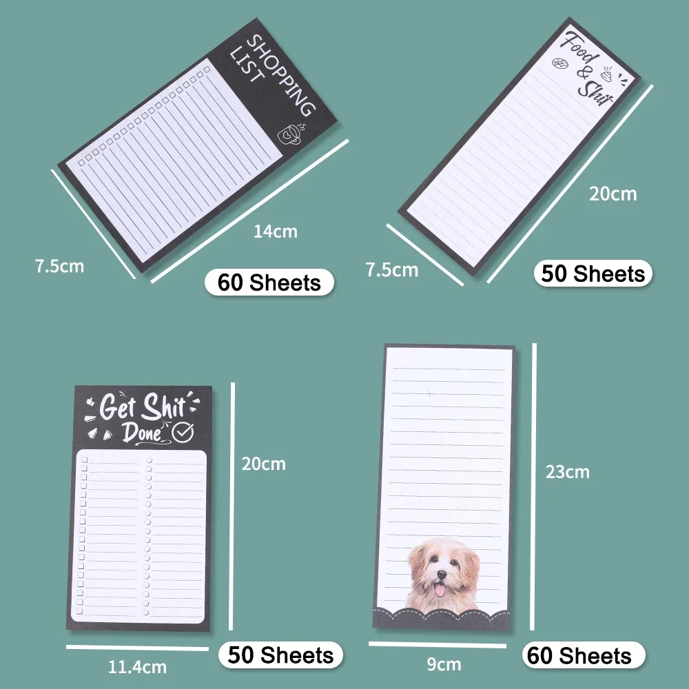 Kawaii Cute Magnet Fridge Memo Pads Non-sticky Notes Refrigerator Notepad Magnetic Grocery Shopping List To Do Check Daily Plan