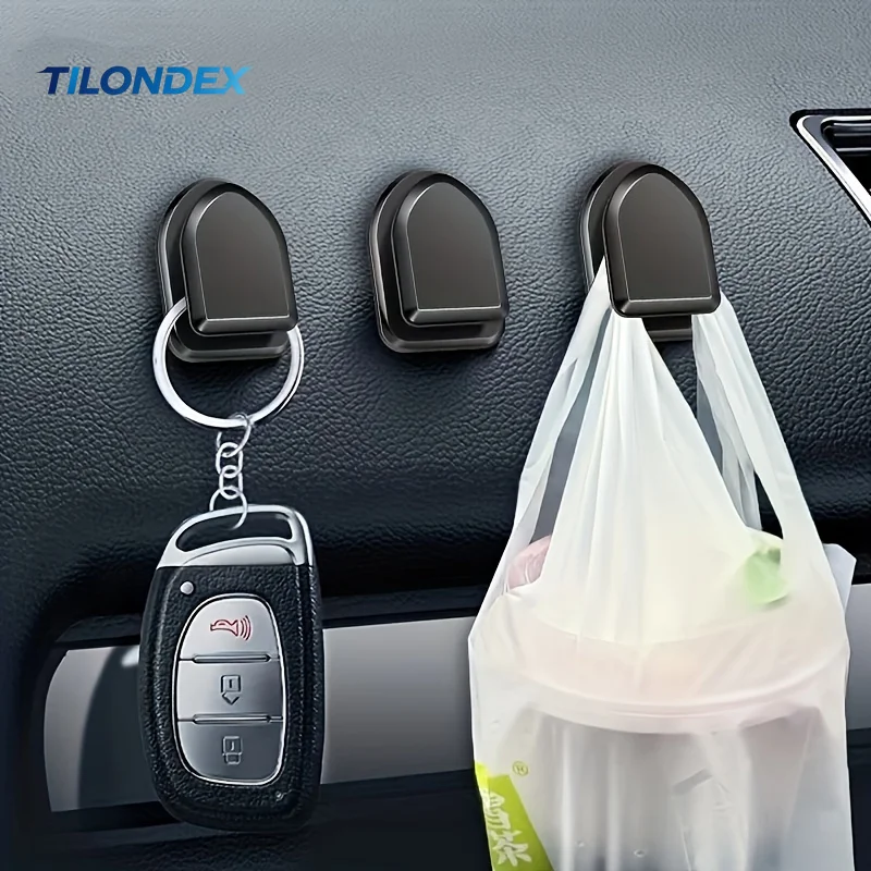 TILONDEX 6pcs Ultimate Car Storage Solution Multi-Function Invisible Hooks Maximize Space Discreet Versatile  Effortlessly