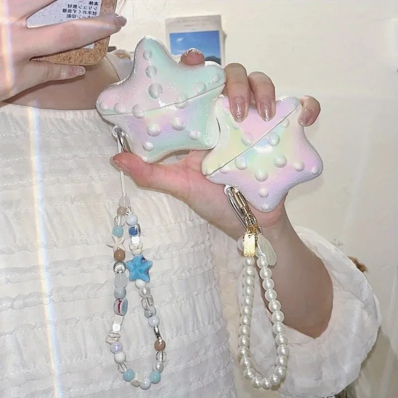 

for AirPods Pro 2 generation 1 2 3 4 Case Cover Colorful Laser electroplating Silicone starfish earphone protective Sleeve Funda