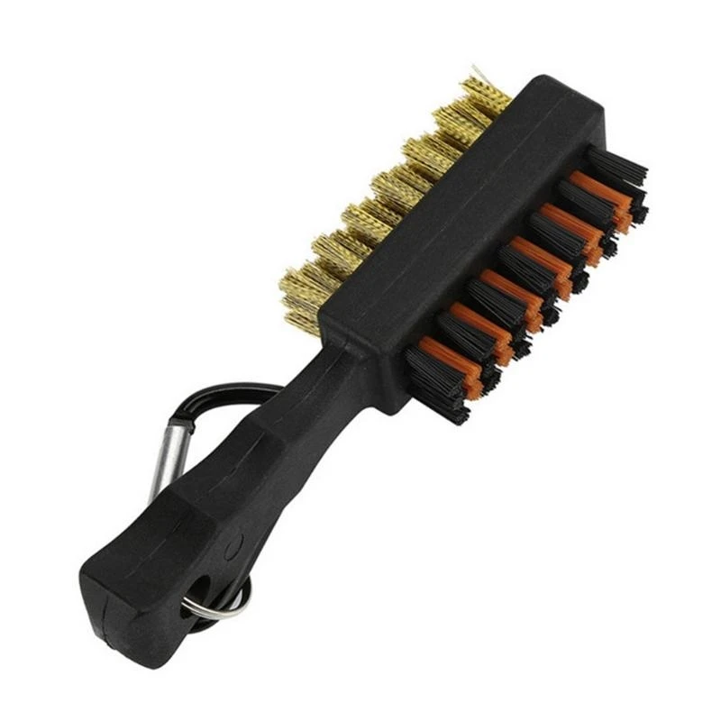Double Side Golf Brass + Nylon Golf Club for Head Cleaner Brush Cleaning Tool with Hanger Golf Accessories&pr