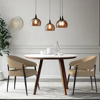 兩件式豪華餐椅,超細纖維皮革軟墊座椅,現代靠背設計,適用於家庭、辦公室和餐廳 10 最佳銷售 豪華餐椅 - №6