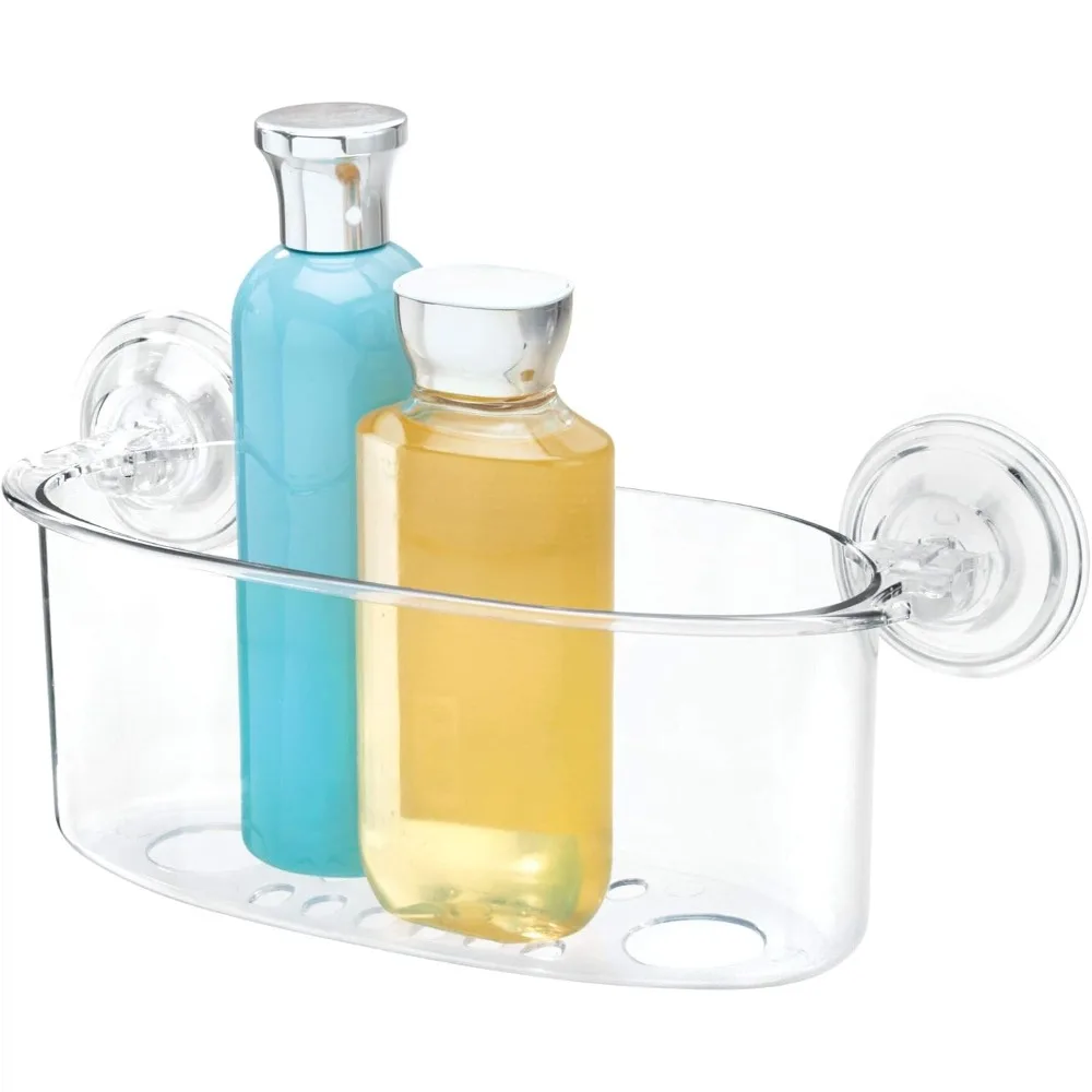 

Idesign пластиковый замок без bpa, настенная корзина для хранения на присоске, органайзер для ванной комнаты, душа, ванны и зеркала - Cle