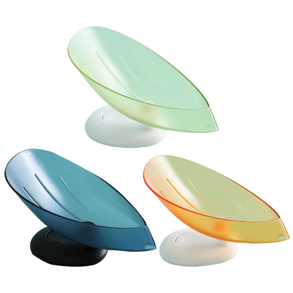

3pcs Dishes Suction Cup Holder Draining Storage Shelf For Kitchen Bathroom Sponge Container Plastic Soap Box Handmade Soap