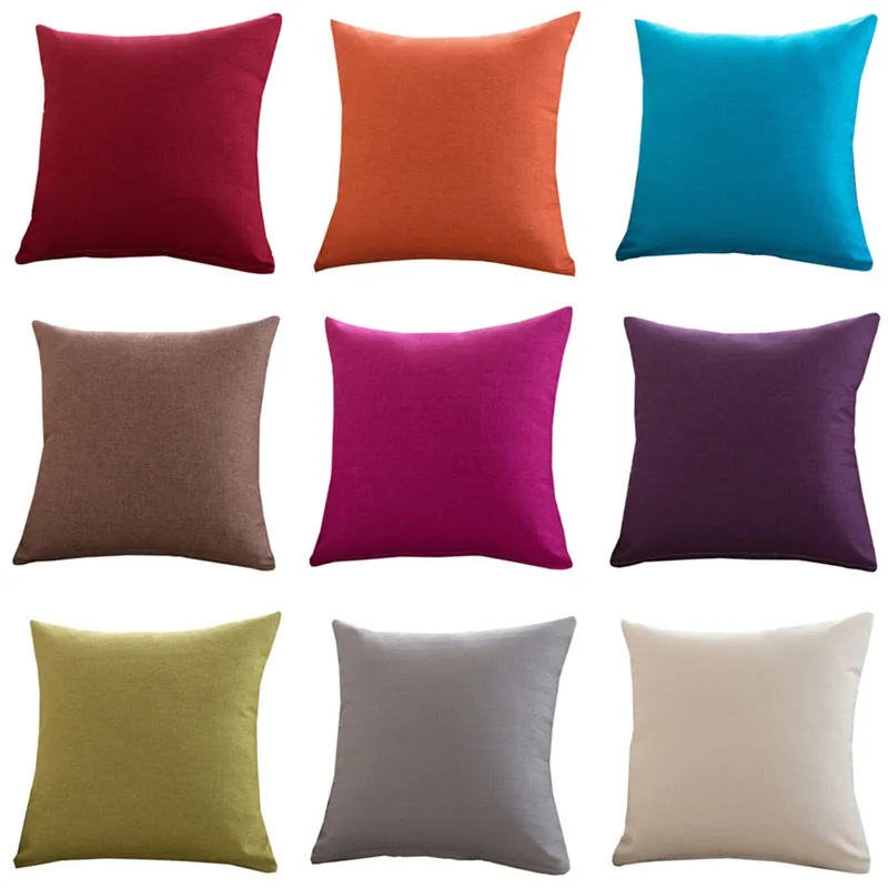 45x45cm High Quality Solid Color Sofa Cushion Cover Car Office Waist Chair Seat Decoration Pillow Case