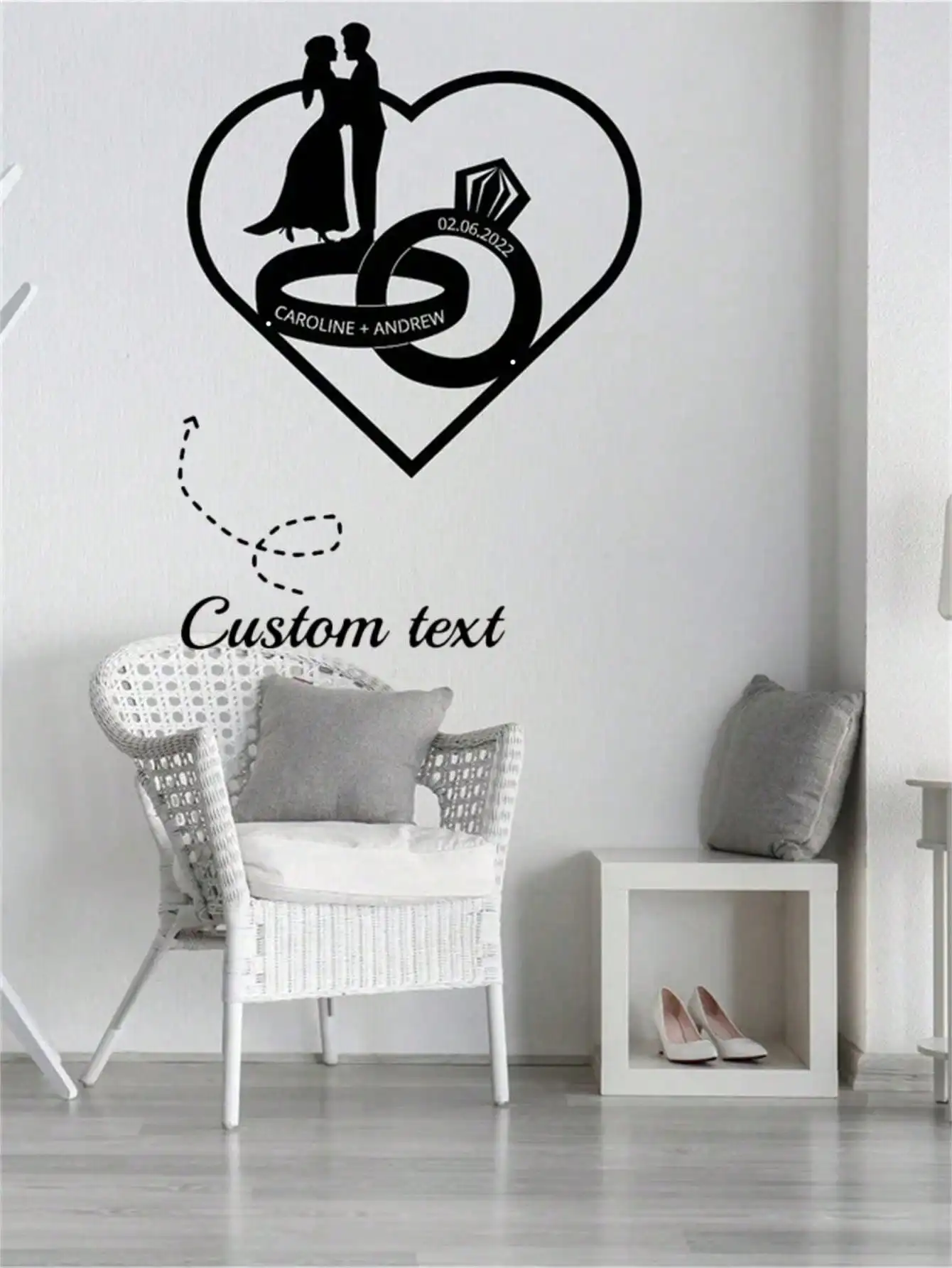 

Customizable Metal Horse Sign Couples Name Wedding Date Gift Personalized Iron Art Decor For Living Room Wall Unique Anniversary