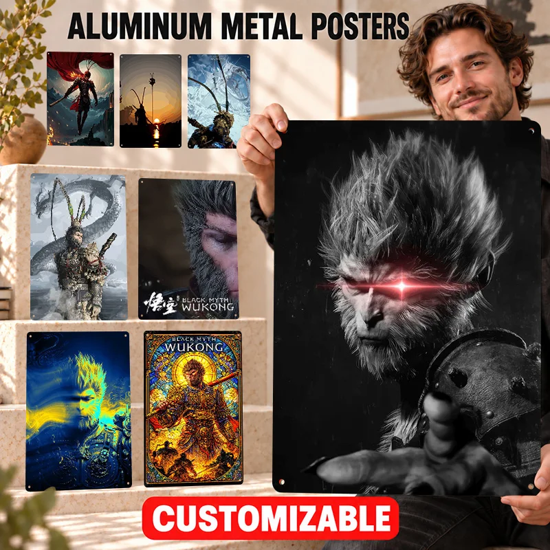 Black Myth - Wukong Aluminum Posters Bold Decorative Graphic Bedroom Wall Art Personalized Metal Sign Adventure Lover Keepsake