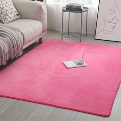 Living Room Carpet Coral Fleece Sofa Coffee Table Rugs Kid's Bedroom Non-slip Soundproof Home Carpet Gray Balcony Bay Window Mat