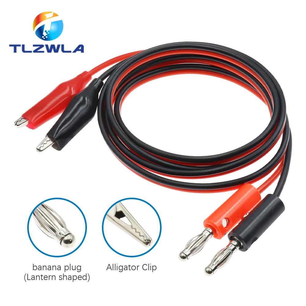 4mm wtyczka bananowa wtryskowa do osłoniętego miedzianego zacisku elektrycznego zacisk krokodylkowy przewody testowe 1M do sondy testowej