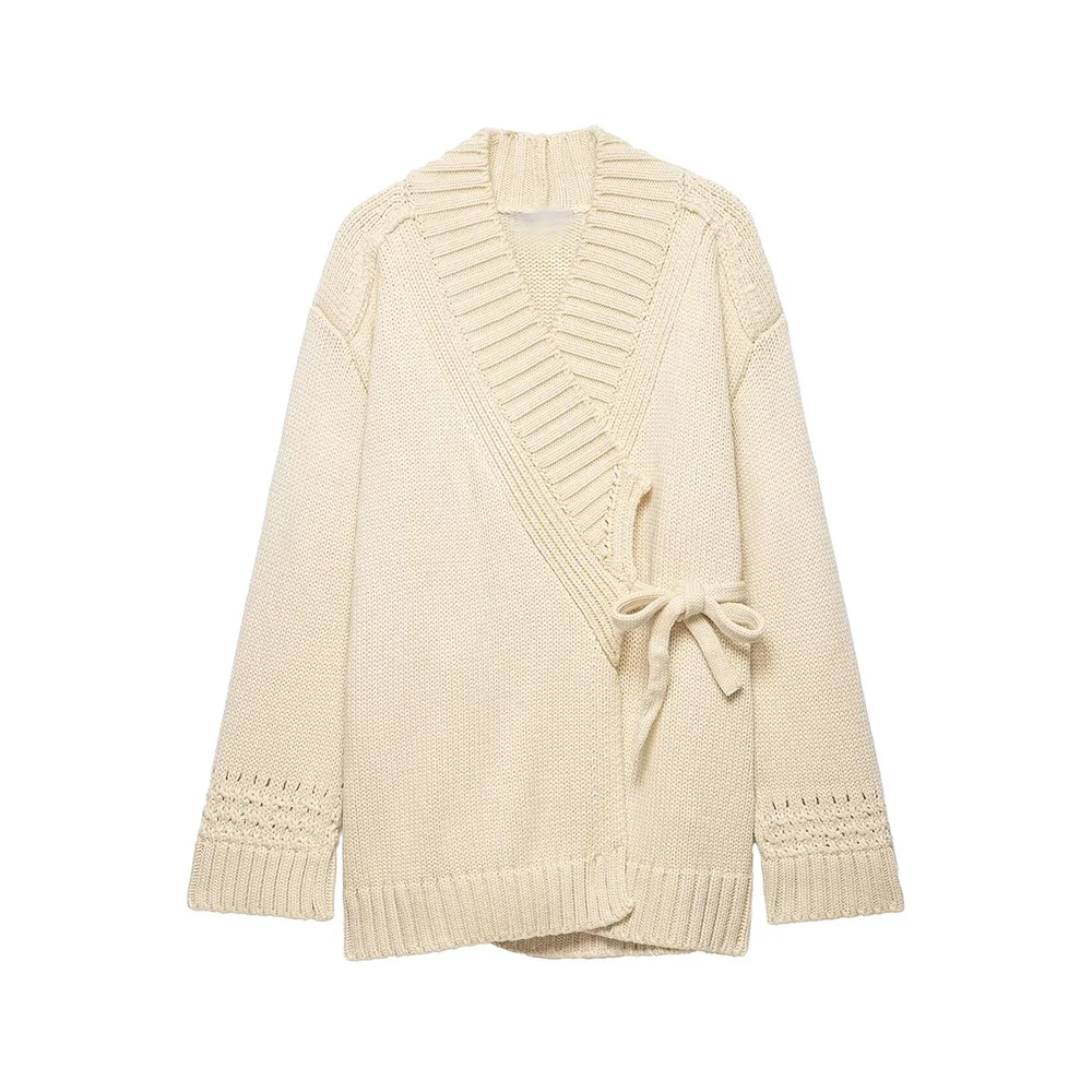 

Женский вязаный кардиган 2026: Новинка лета, модный ретро-стиль, универсальный повседневный шик, верхняя одежда с длинным рукавом