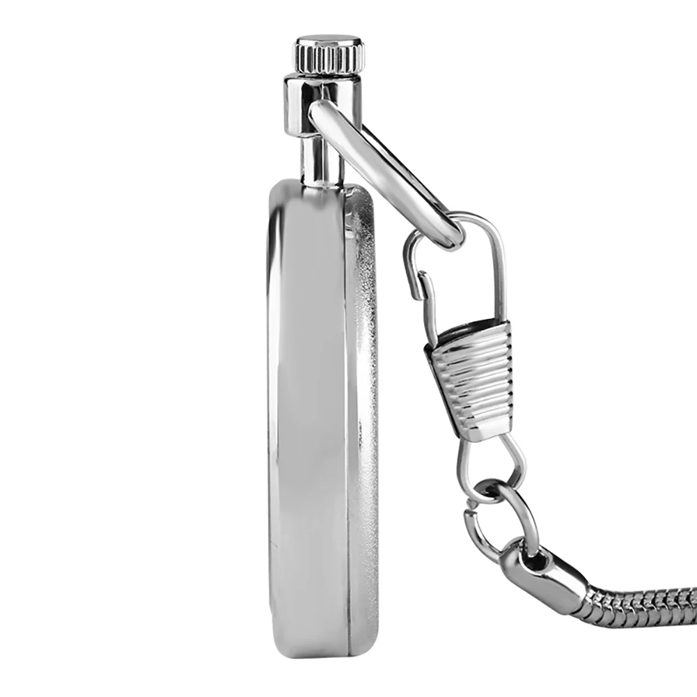 Minimalism Three-layer Second Disk Serpentine Design Hollow Movement Quartz Pocket Watch Pendant Gift With Chain Pocket Watches