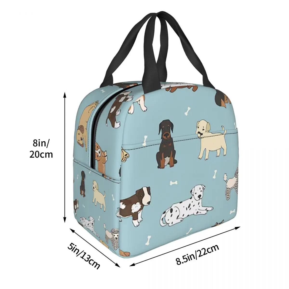 Puppy Dog Insulated Lunch Bag for Women Kids Portable Food Boxes Thermal Lunch Box Tote