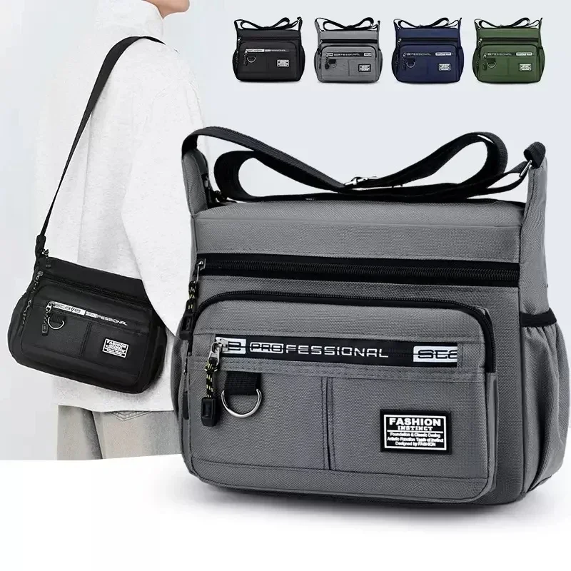 

2026 Men's Small Crossbody Messenger Bag Waterproof Oxford Sling Pack for Business Work Shoulder Satchel Purse