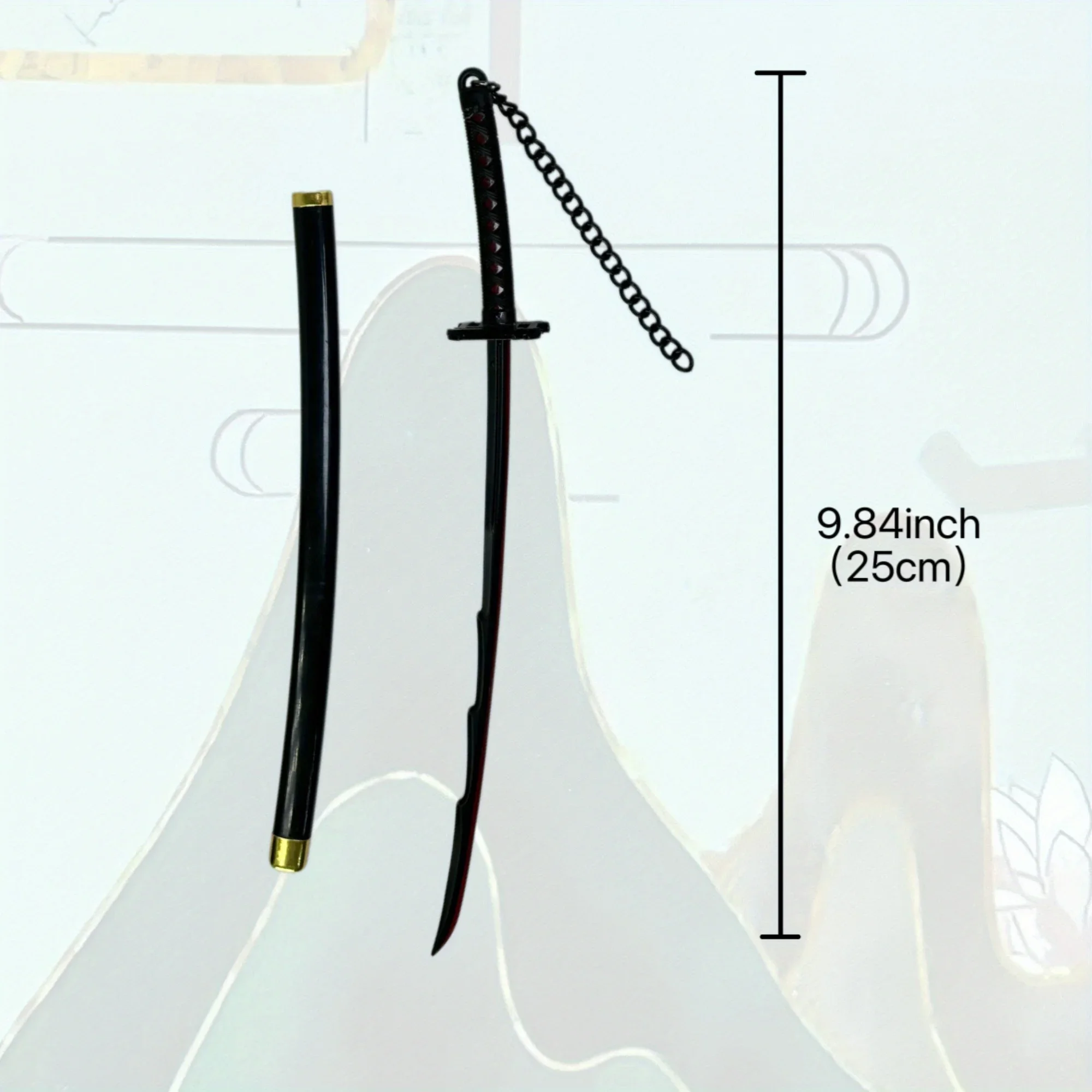 9.8 بوصة بليتش كوروساكي برمجة معدنية كاتانا السيف الأصلي صابر النينجا سكين اليابانية كاتانا صابر تأثيري اكسسوارات الدعامة لعبة #4