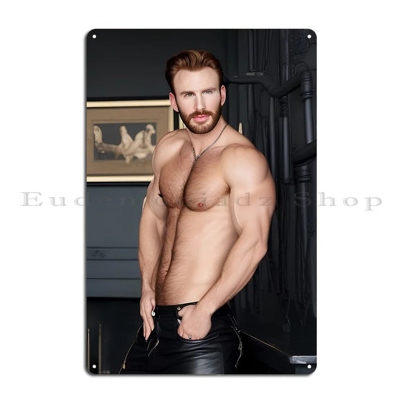 Chris Evans Shirtless Metal Plaque Poster Pub Mural Home Personalized Kitchen Cinema Tin Sign Poster