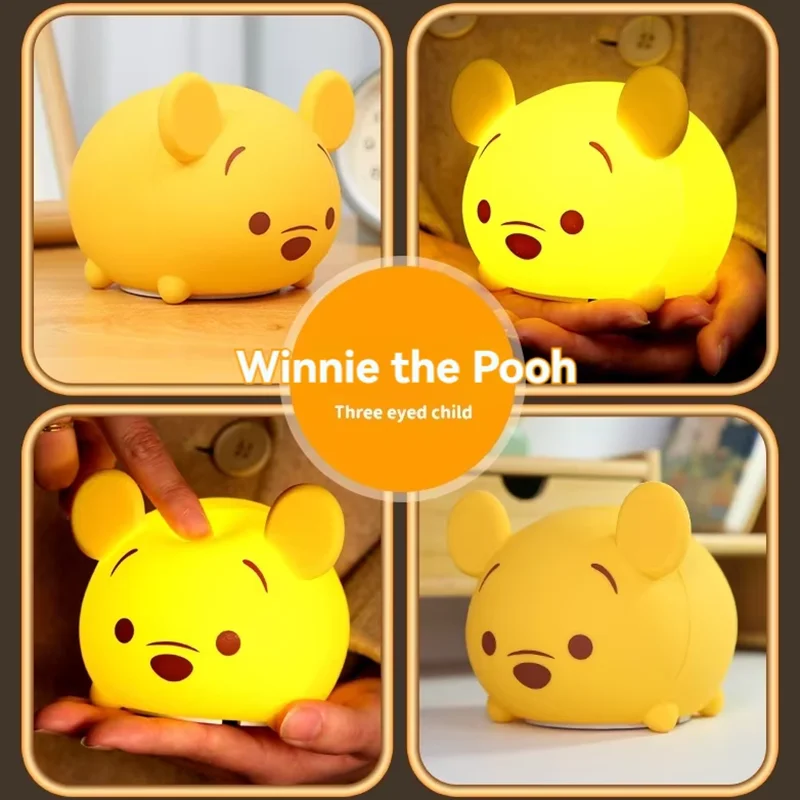 مصباح بجانب السرير مزود بإضاءة ليلية من السيليكون على شكل دب الفراولة مع توهج ناعم هدية مثالية للفتيات والنساء